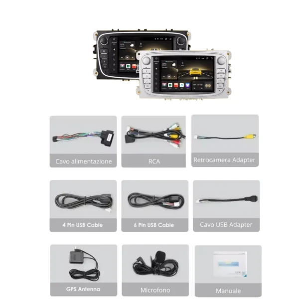Autoradio Android Auto & CarPlay Per Ford Universale - Style 1