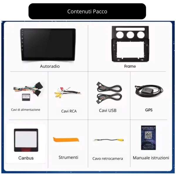Autoradio Android Auto & Carplay per Volkswagen Touran 2003-2011