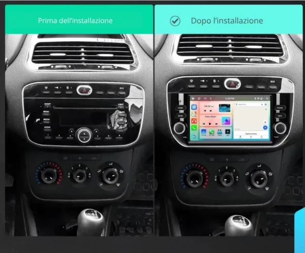 Dopo l’installazione evo7 Autoradio Carplay & Android Auto per Fiat Punto EVO 2012-2016