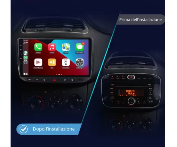 Dopo l’installazione-fiat Autoradio Carplay & Android Auto per Fiat Punto EVO 2009-2017