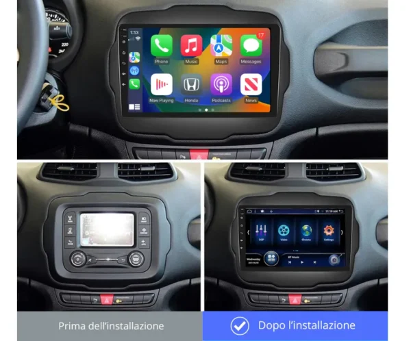 Dopo l’installazione jeep Autoradio Carplay & Android Auto Per JEEP Renegade 2015 - 2021