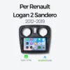 Autoradio CarPlay & Android Auto per Renault Logan 2 - Sandero 2012-2019