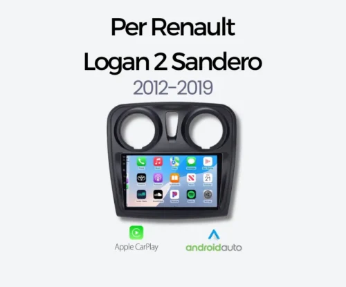 Autoradio CarPlay & Android Auto per Renault Logan 2 - Sandero 2012-2019