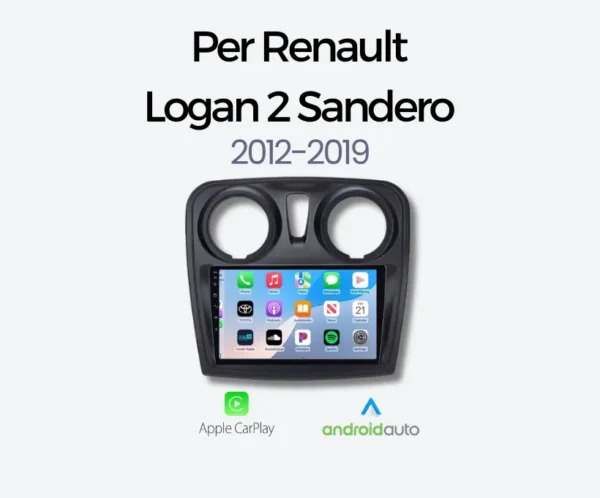 Autoradio CarPlay & Android Auto per Renault Logan 2 - Sandero 2012-2019
