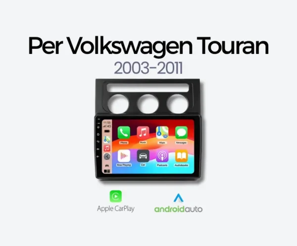 Autoradio Android Auto & Carplay per Volkswagen Touran 2003-2011