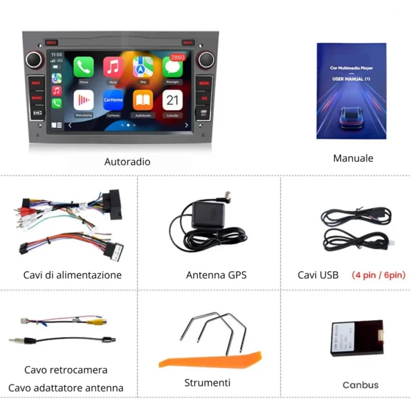 Autoradio CarPlay & Android Auto per Opel
