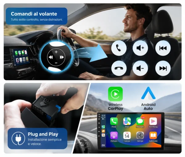 Autoradio Carplay & Android Auto Per KIA PICANTO Morning 2011-2017