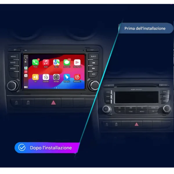 Autoradio CarPlay & Android Auto per Audi A3-RS3 2003-2013 (7 pollici)