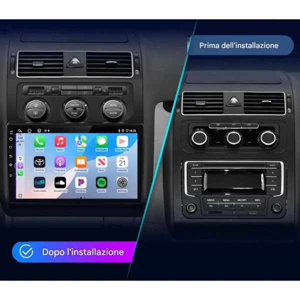Autoradio Android Auto & Carplay per Volkswagen Touran 2003-2011
