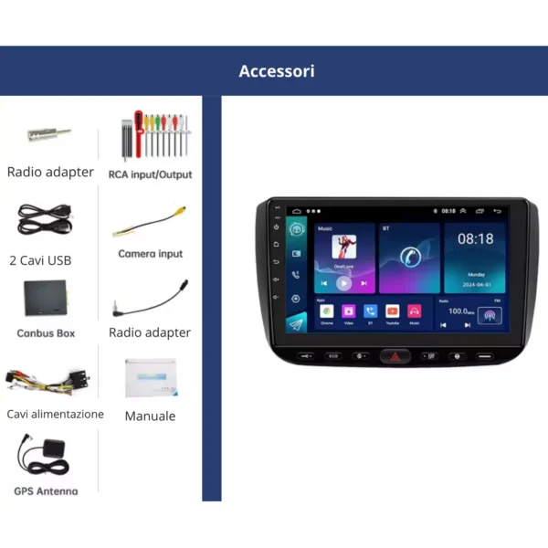 accessori_fiat Autoradio Carplay & Android Auto per Fiat Punto EVO 2009-2017