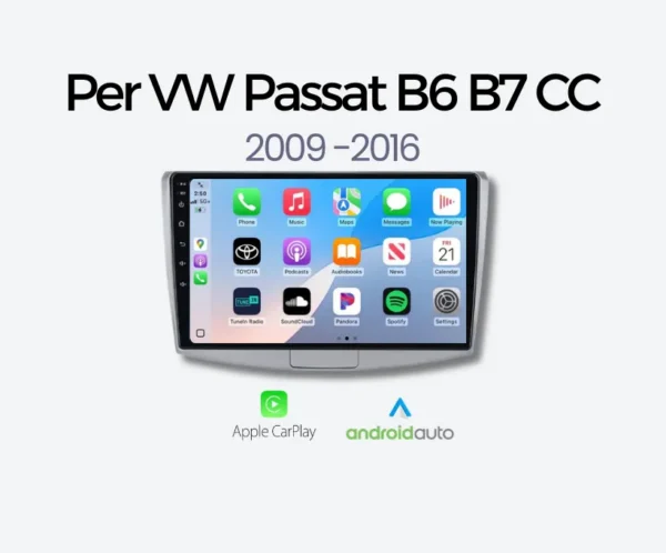 Autoradio CarPlay Wireless & Android Auto per VW Passat B6 B7 CC 2009 -2016