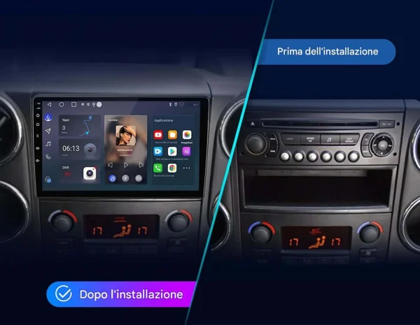 ASSET_MP_157524926 Autoradio CarPlay & Android Auto per Peugeot Partner 2008 - 2020